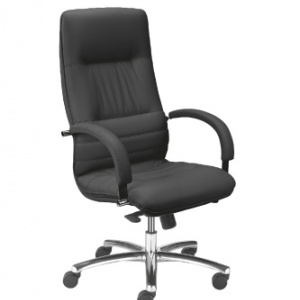Krzesło biurowe LINEA steel04 chrome z mechanizmem Multiblock skóra licowana/skaj