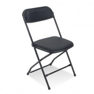 Krzesło składane Polyfold plus, kolor czarny z tapicerką