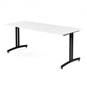 Stół SANNA wym. 1800x800x720 mm, laminat, biały, czarny