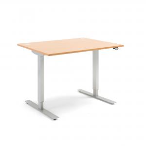 FLEXUS proste biurko elektryczny 1200x800 mm, kolor blatu buk, laminat