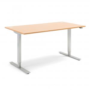 FLEXUS proste biurko elektryczne 1600x800 mm, kolor blatu: buk, laminat