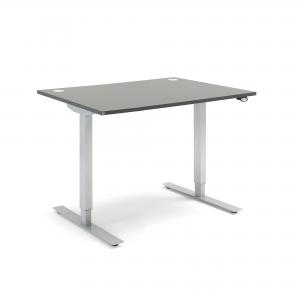 FLEXUS proste biurko, elektryczne 1200x800 mm, blat szary, laminat